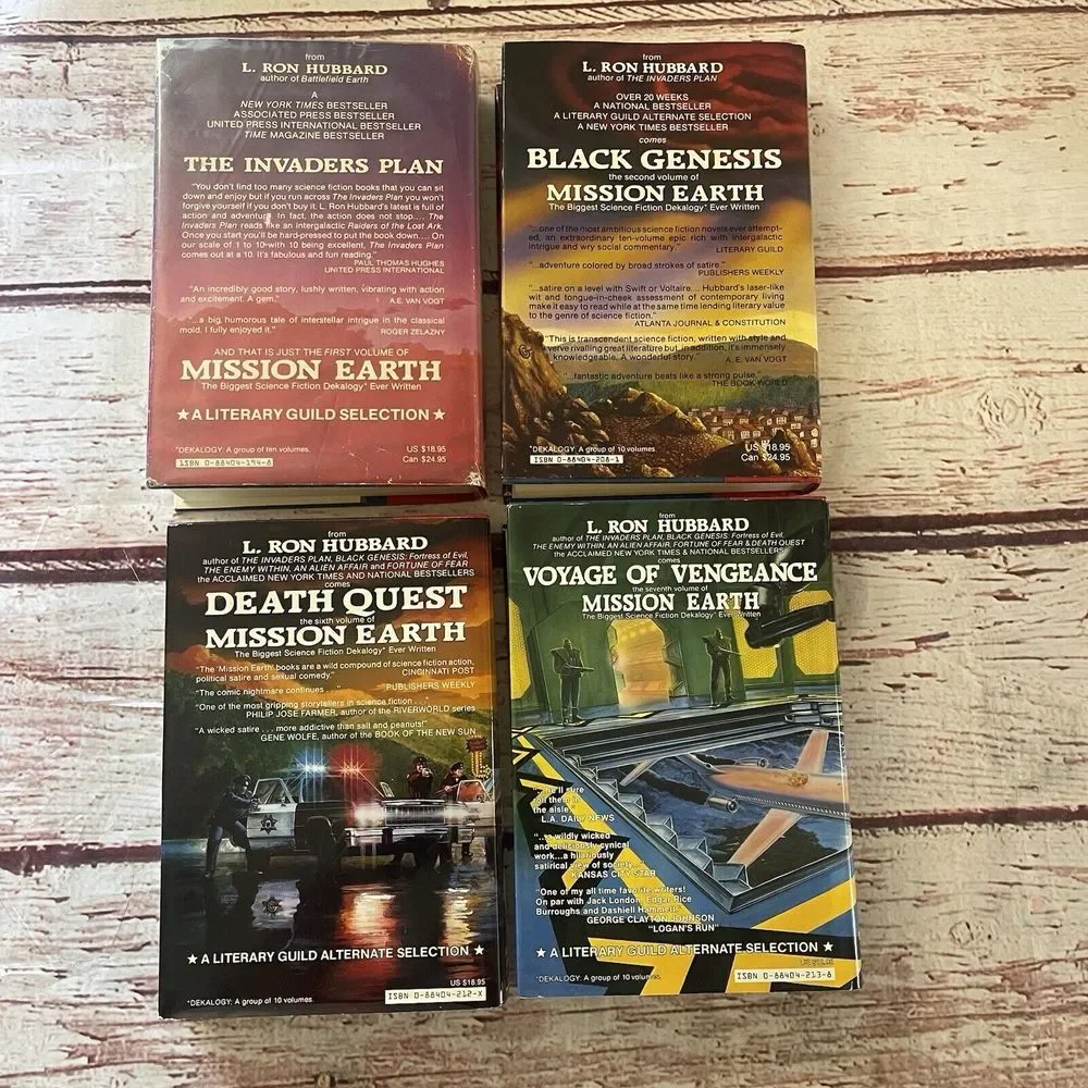 L. Ron Hubbard Mission Earth #1 #2 #6 #7 Hardcover First‎ Edition
